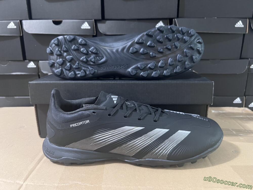 Adidas Predator 24 Elite TF Artificial Turf Soccer Shoes - Black/Silver/Black