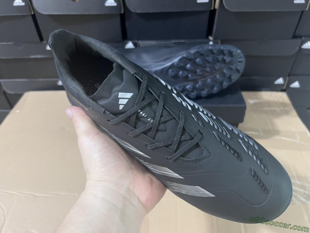 Adidas Predator 24 Elite TF Artificial Turf Soccer Shoes - Black/Silver/Black