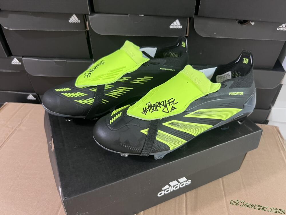 Adidas Predator Elite Foldover Tongue FG Firm Ground Soccer Cleats - Black/Yellow/Blue
