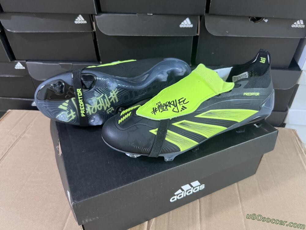 Adidas Predator Elite Foldover Tongue FG Firm Ground Soccer Cleats - Black/Yellow/Blue