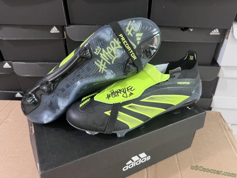 Adidas Predator Elite Foldover Tongue FG Firm Ground Soccer Cleats - Black/Yellow/Blue