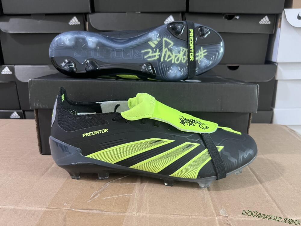 Adidas Predator Elite Foldover Tongue FG Firm Ground Soccer Cleats - Black/Yellow/Blue