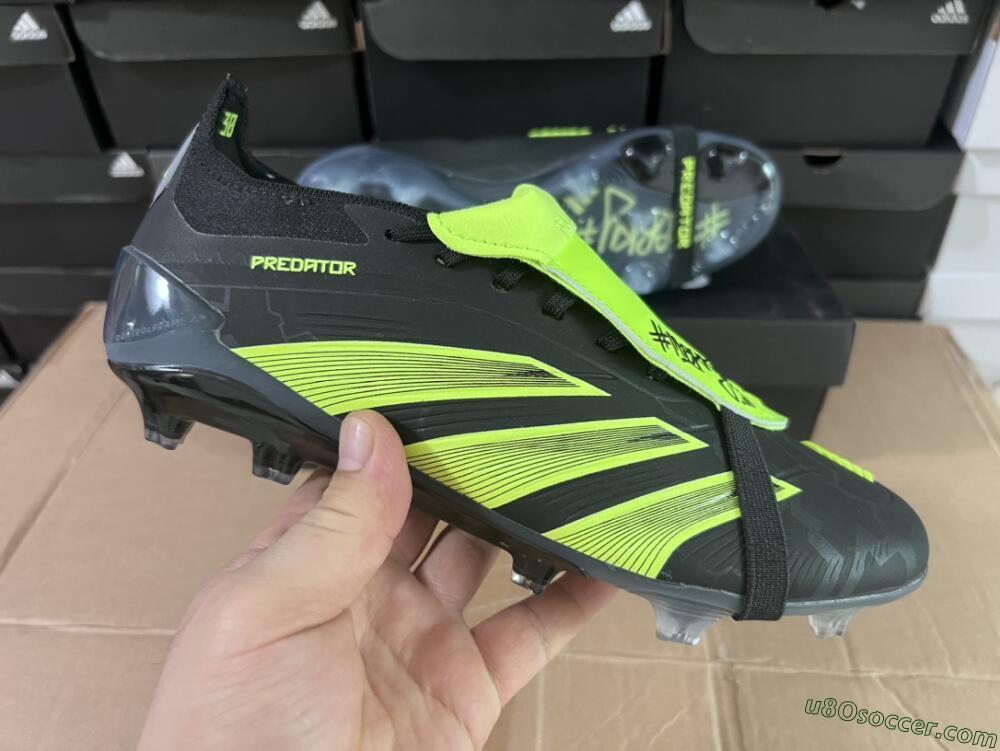 Adidas Predator Elite Foldover Tongue FG Firm Ground Soccer Cleats - Black/Yellow/Blue