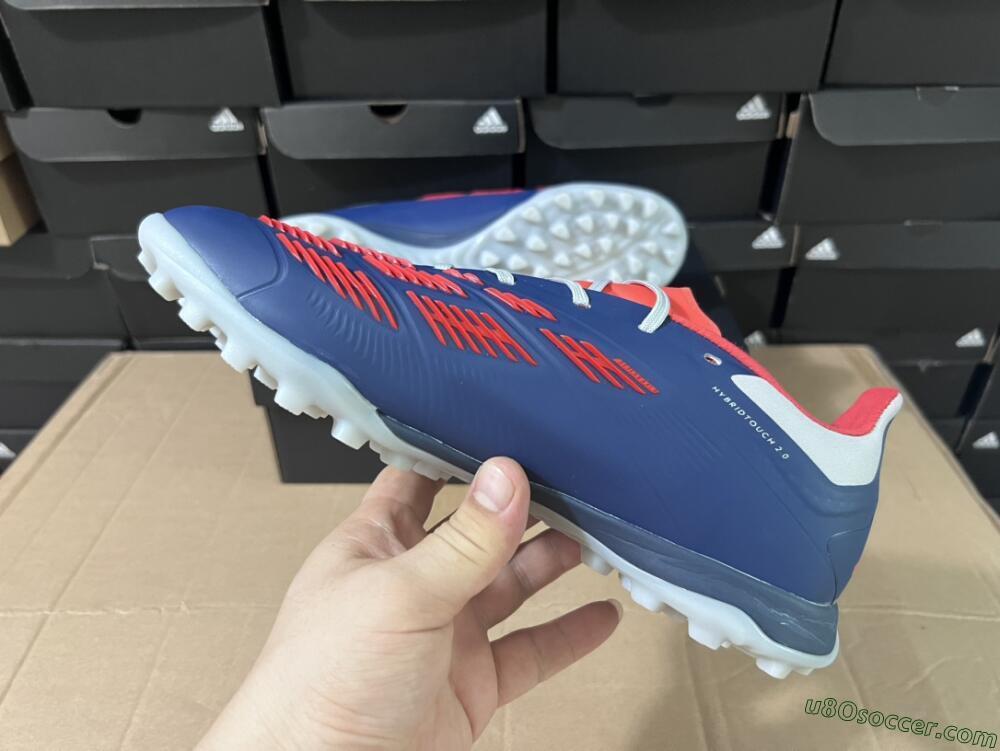 Adidas Predator 24 Elite TF Artificial Turf Soccer Shoes - Silver/Blue/Red