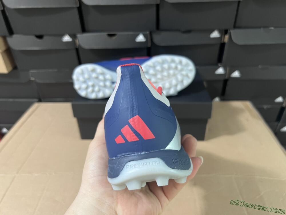 Adidas Predator 24 Elite TF Artificial Turf Soccer Shoes - Silver/Blue/Red