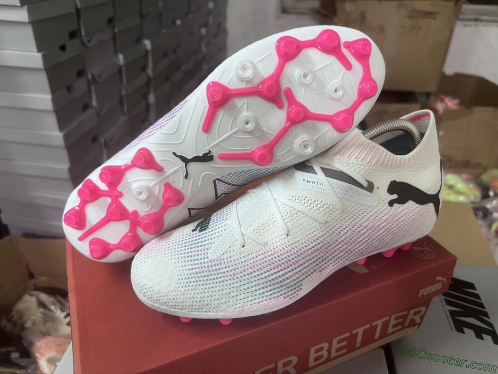 Puma Future Ultimate MG Multi Ground Soccer Cleats - White/Blue/Pink