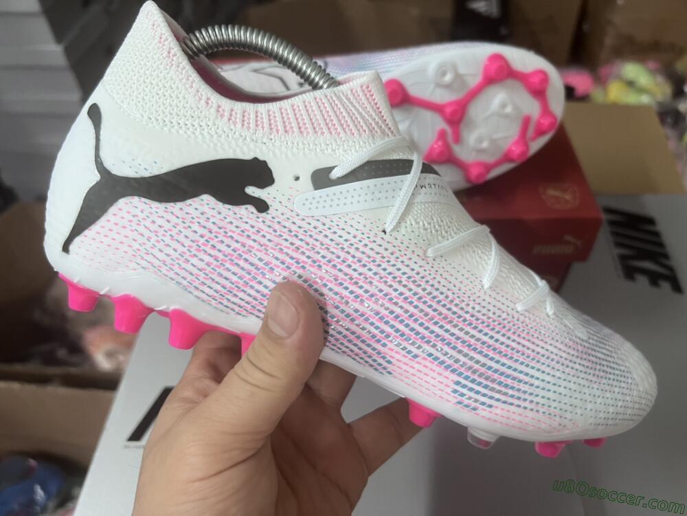 Puma Future Ultimate MG Multi Ground Soccer Cleats - White/Blue/Pink