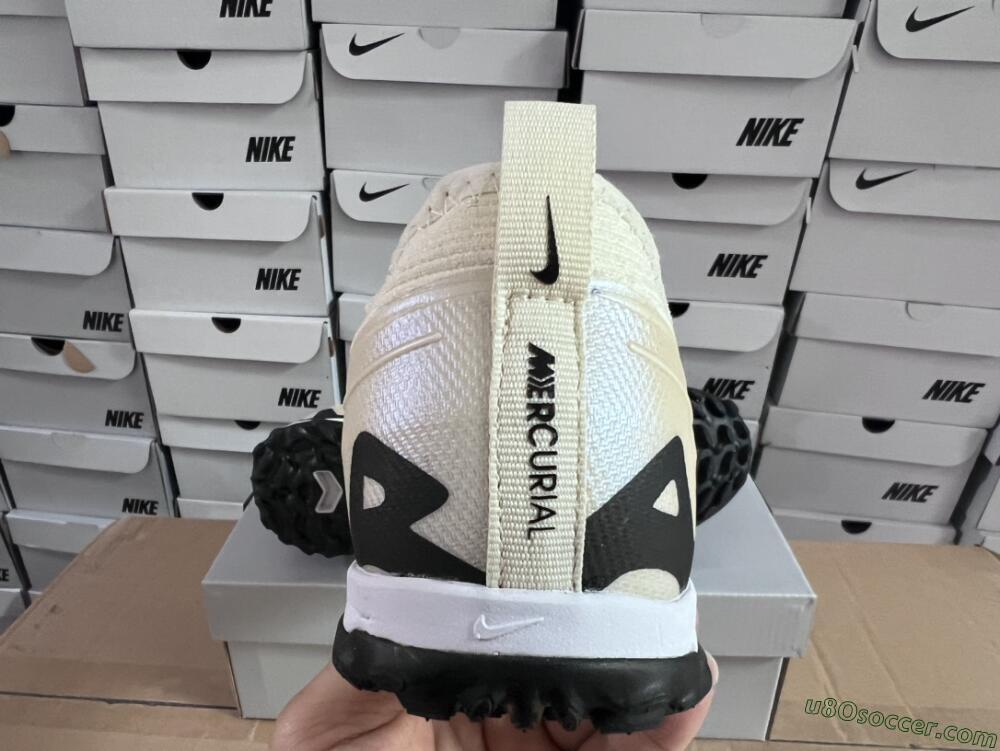 Nike Air Zoom Mercurial Vapor 15 Elite TF Artificial Turf Soccer Shoes - Beige/Black/White