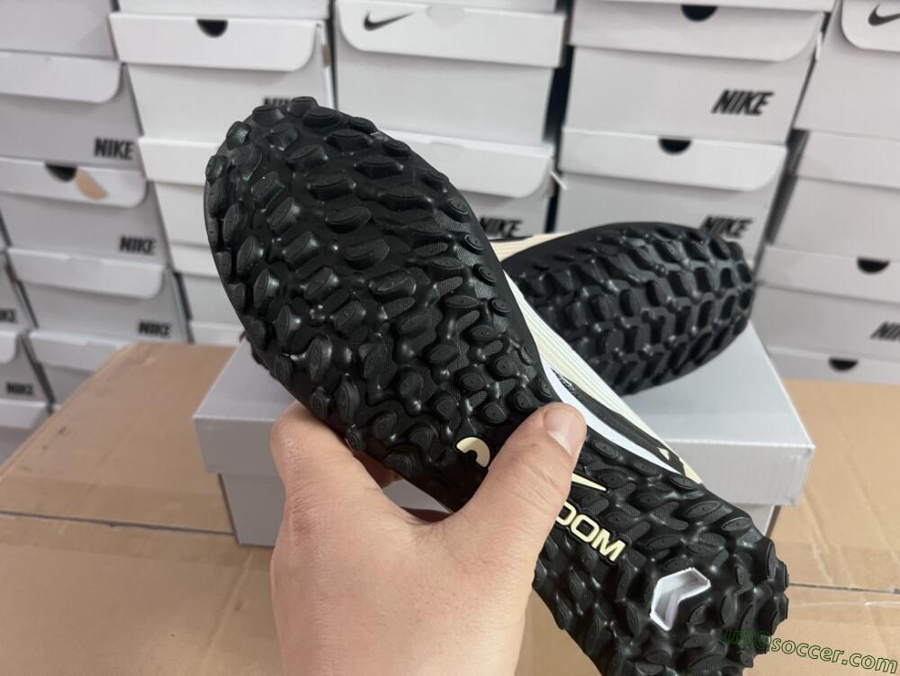 Nike Air Zoom Mercurial Vapor 15 Elite TF Artificial Turf Soccer Shoes - Beige/Black/White