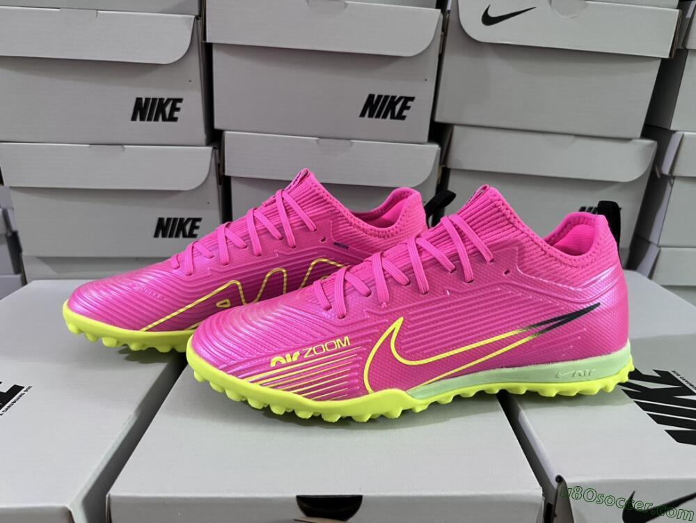Nike Air Zoom Mercurial Vapor 15 Pro TF Artificial Turf Soccer Shoes - Pink/Yellow/Green/Black