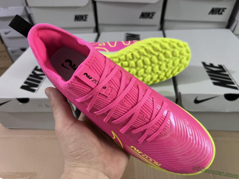 Nike Air Zoom Mercurial Vapor 15 Pro TF Artificial Turf Soccer Shoes - Pink/Yellow/Green/Black