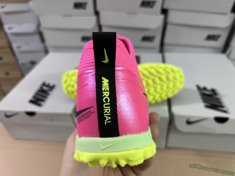 Nike Air Zoom Mercurial Vapor 15 Pro TF Artificial Turf Soccer Shoes - Pink/Yellow/Green/Black