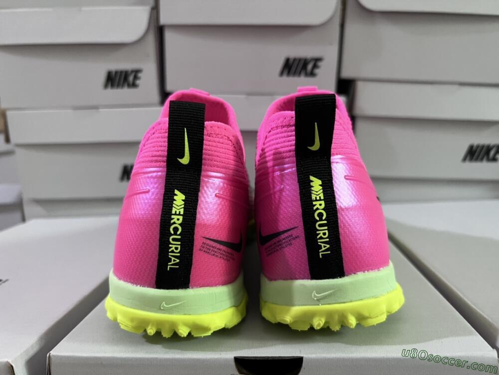 Nike Air Zoom Mercurial Vapor 15 Pro TF Artificial Turf Soccer Shoes - Pink/Yellow/Green/Black