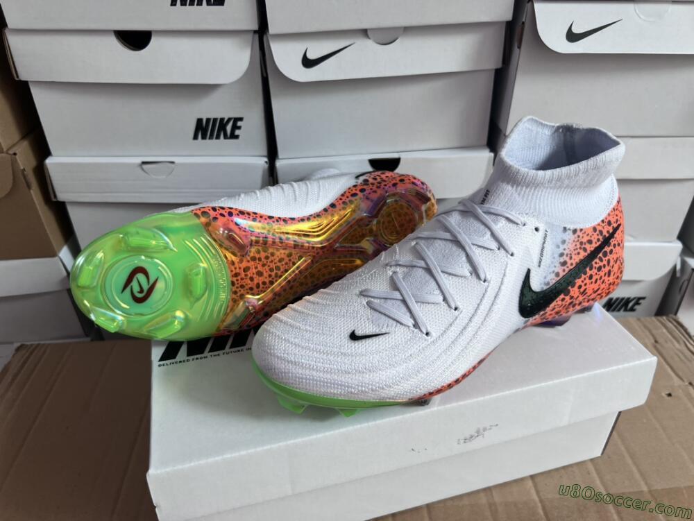 Nike Phantom Luna Elite NU FG Firm Ground Soccer Cleats - White/Black/Orange