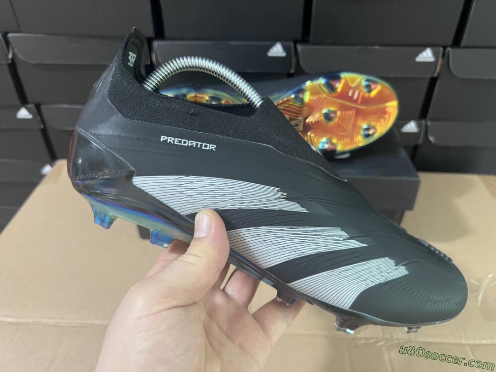 Adidas Predator Accuracy+ Laceless FG Firm Ground Soccer Cleats - Black/Silver