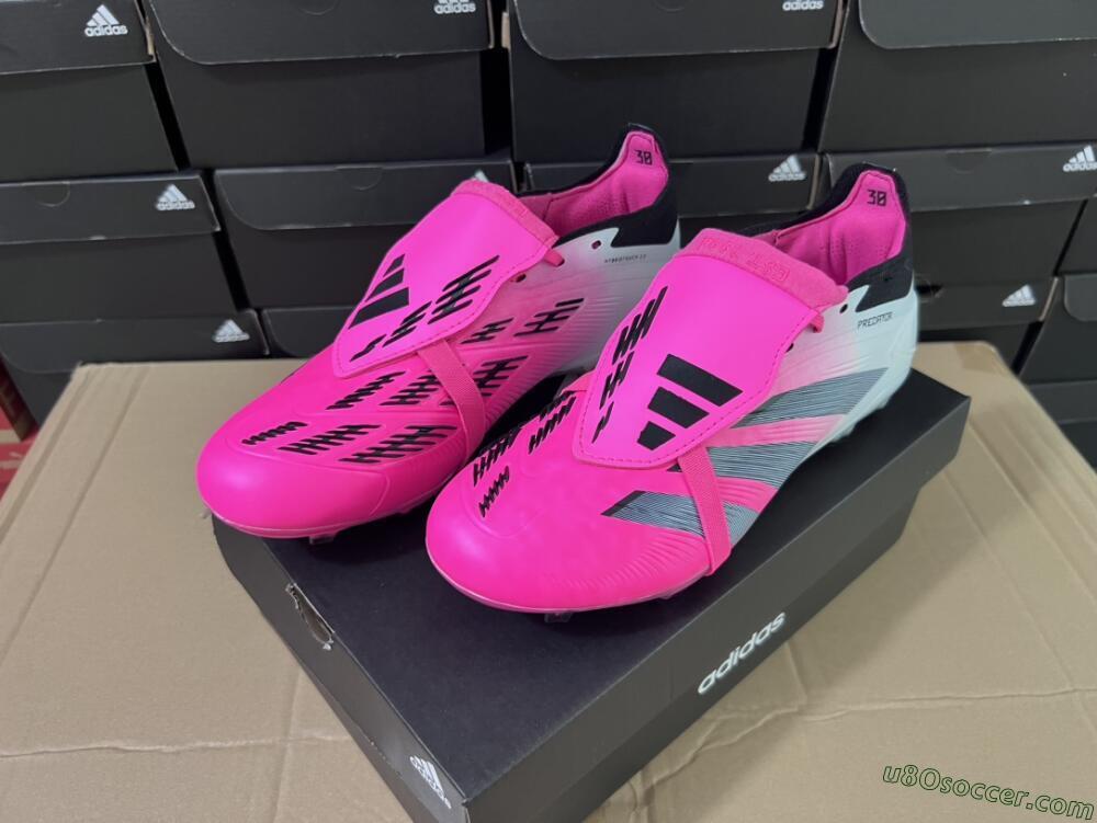 Adidas Predator Elite Foldover Tongue FG Firm Ground Soccer Cleats - Pink/Grey/White