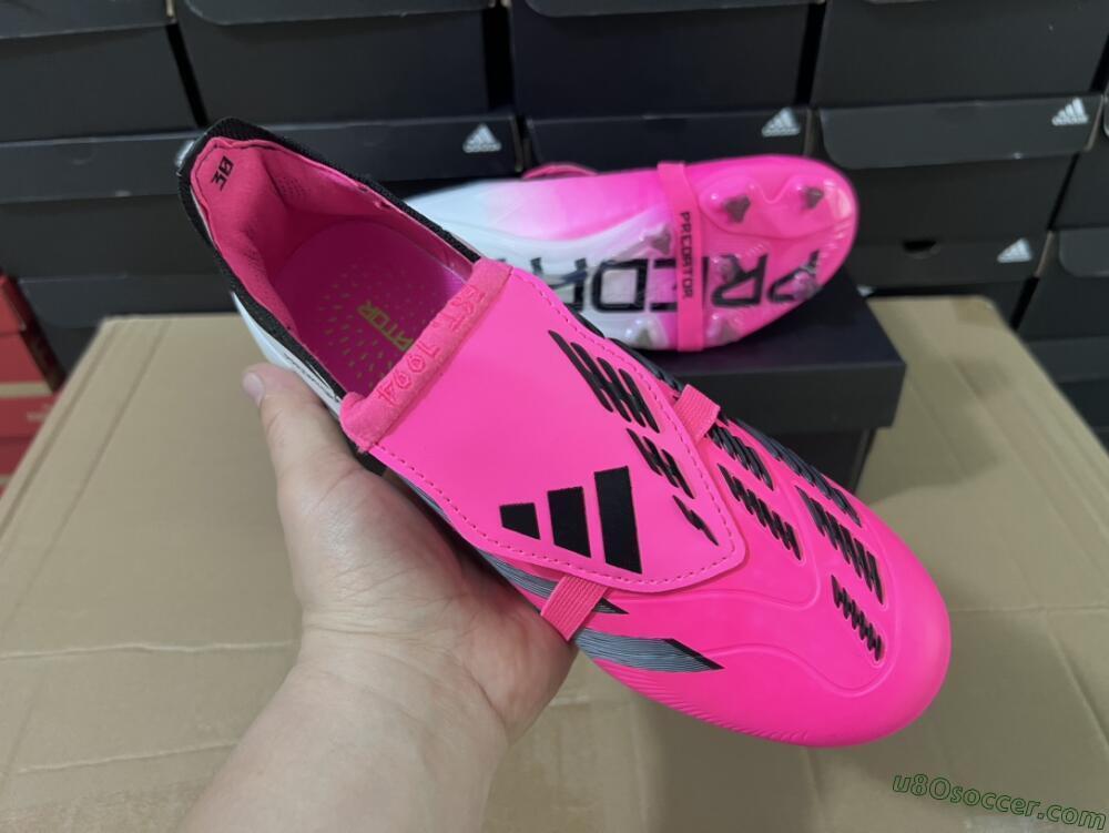 Adidas Predator Elite Foldover Tongue FG Firm Ground Soccer Cleats - Pink/Grey/White