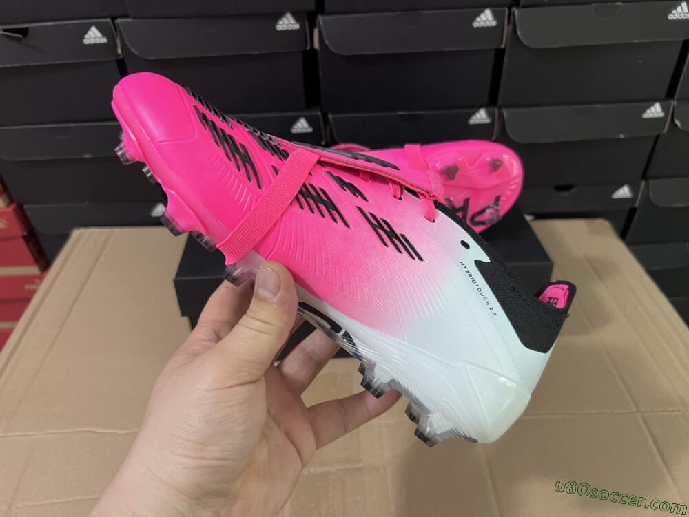 Adidas Predator Elite Foldover Tongue FG Firm Ground Soccer Cleats - Pink/Grey/White