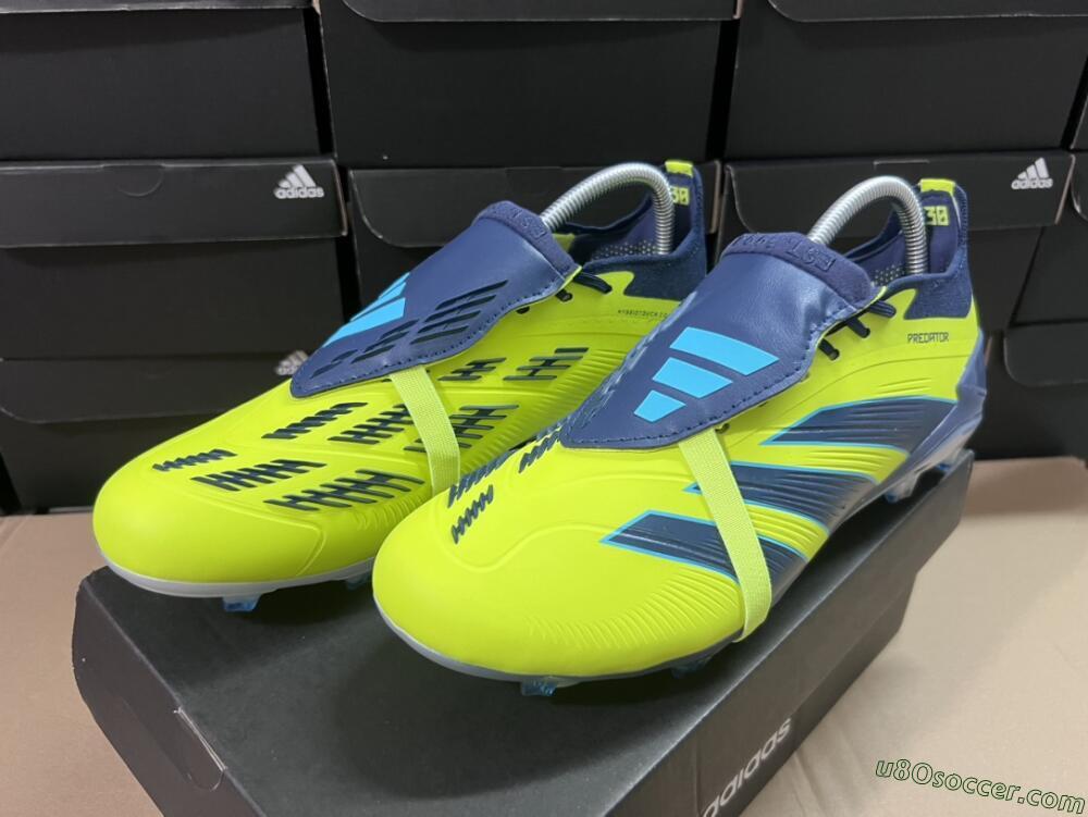 Adidas Predator Elite Foldover Tongue FG Firm Ground Soccer Cleats - Yellow/Blue/Jade