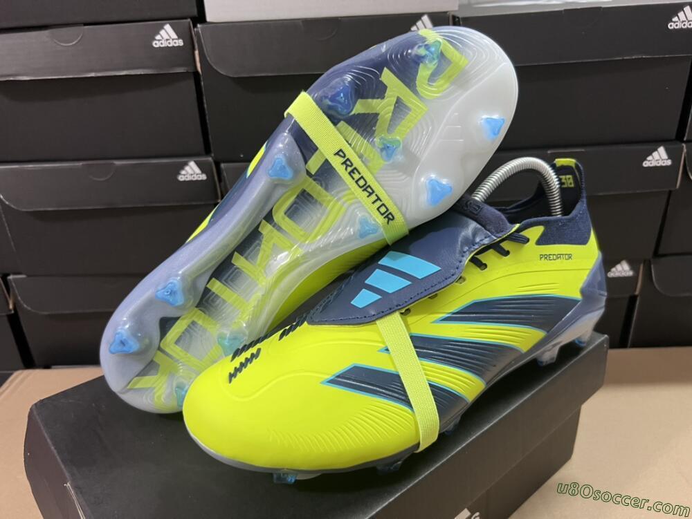 Adidas Predator Elite Foldover Tongue FG Firm Ground Soccer Cleats - Yellow/Blue/Jade
