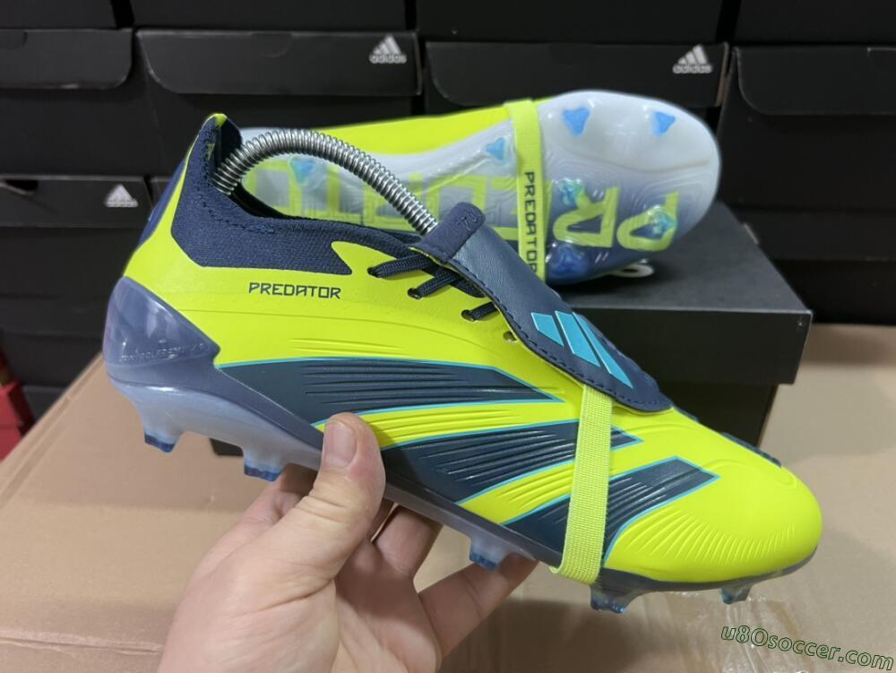 Adidas Predator Elite Foldover Tongue FG Firm Ground Soccer Cleats - Yellow/Blue/Jade