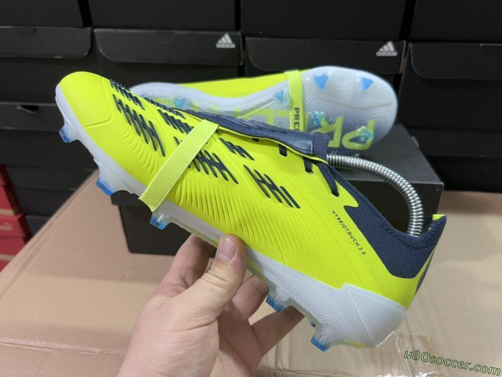 Adidas Predator Elite Foldover Tongue FG Firm Ground Soccer Cleats - Yellow/Blue/Jade
