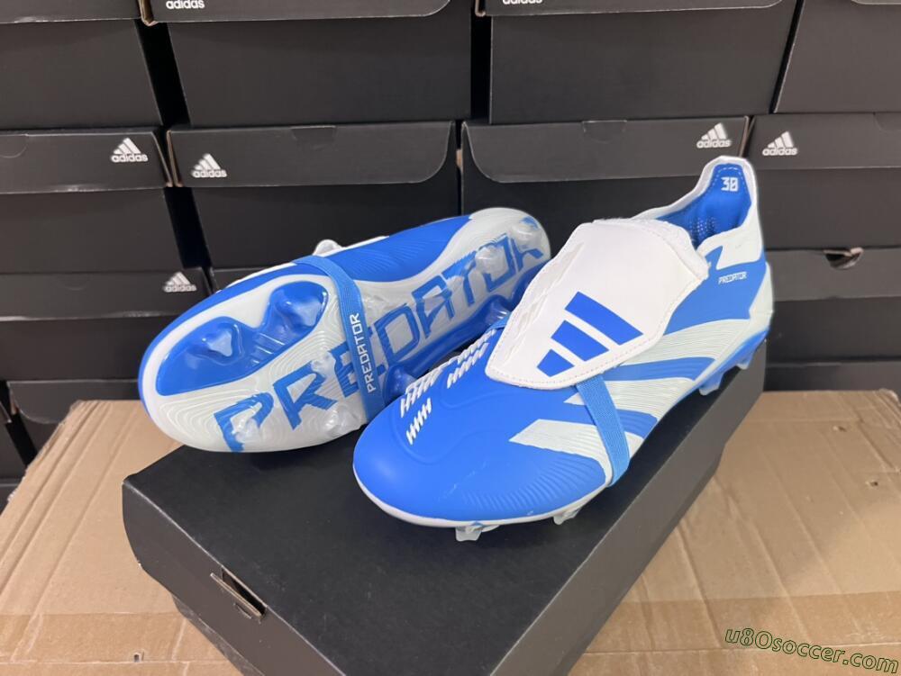 Adidas Predator Elite Foldover Tongue FG Firm Ground Soccer Cleats - Blue/white/Beige