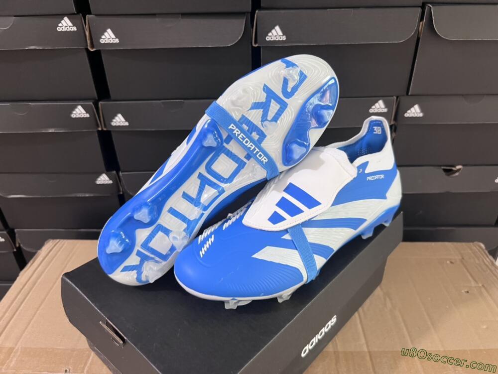 Adidas Predator Elite Foldover Tongue FG Firm Ground Soccer Cleats - Blue/white/Beige