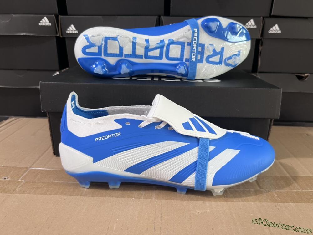 Adidas Predator Elite Foldover Tongue FG Firm Ground Soccer Cleats - Blue/white/Beige