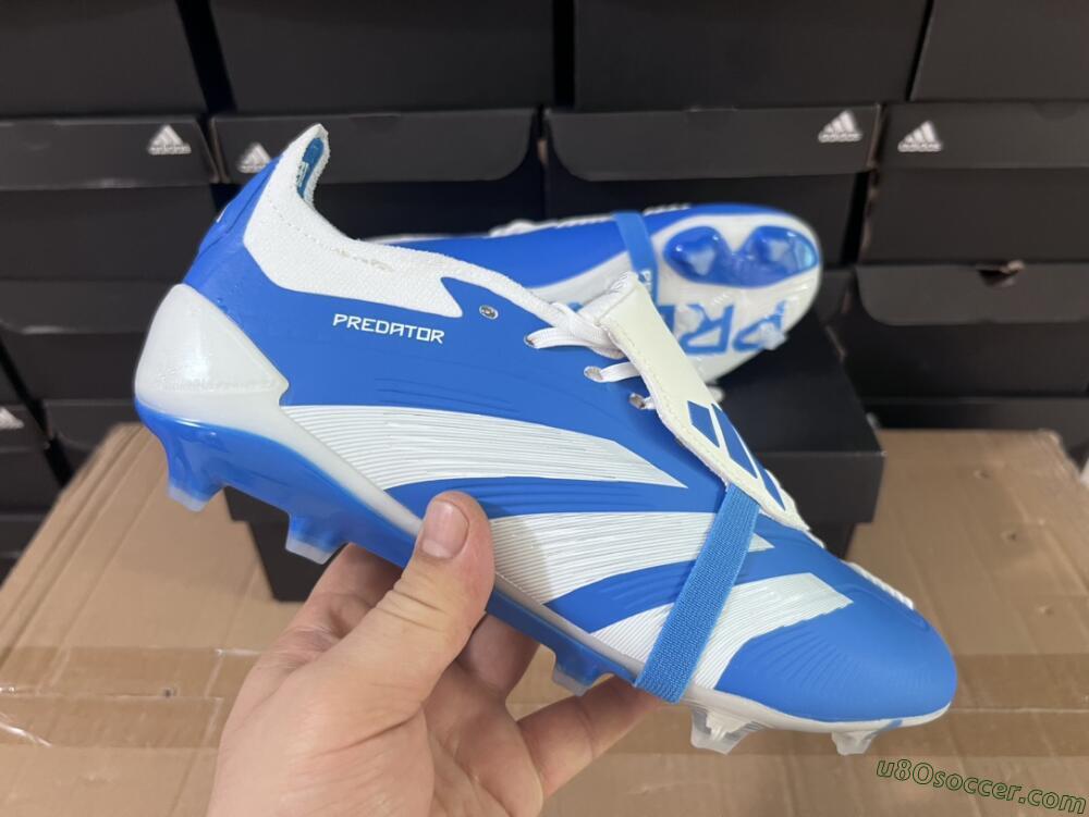 Adidas Predator Elite Foldover Tongue FG Firm Ground Soccer Cleats - Blue/white/Beige