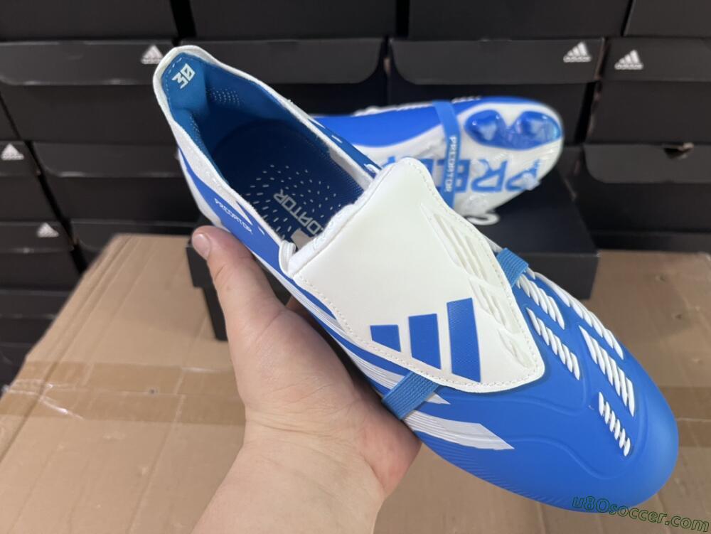 Adidas Predator Elite Foldover Tongue FG Firm Ground Soccer Cleats - Blue/white/Beige