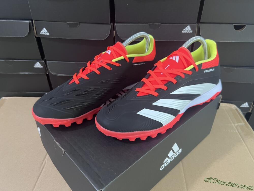Adidas Predator 24 Elite TF Artificial Turf Soccer Shoes - Black/White/Orange