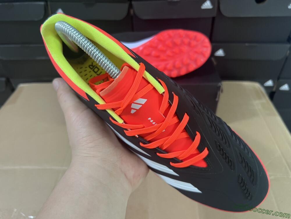 Adidas Predator 24 Elite TF Artificial Turf Soccer Shoes - Black/White/Orange