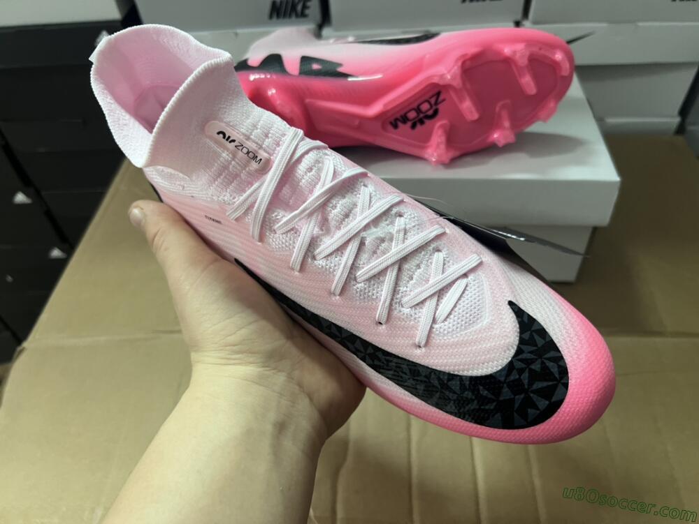 Nike Air Zoom Mercurial Superfly 9 Elite FG Firm Ground Soccer Cleats - Pink/Black