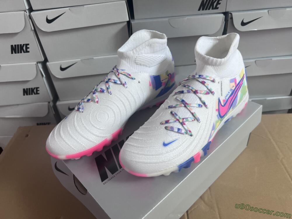 Nike Phantom Luna 2 Elite TF Artificial Turf Soccer Shoes - White/Pink/Blue