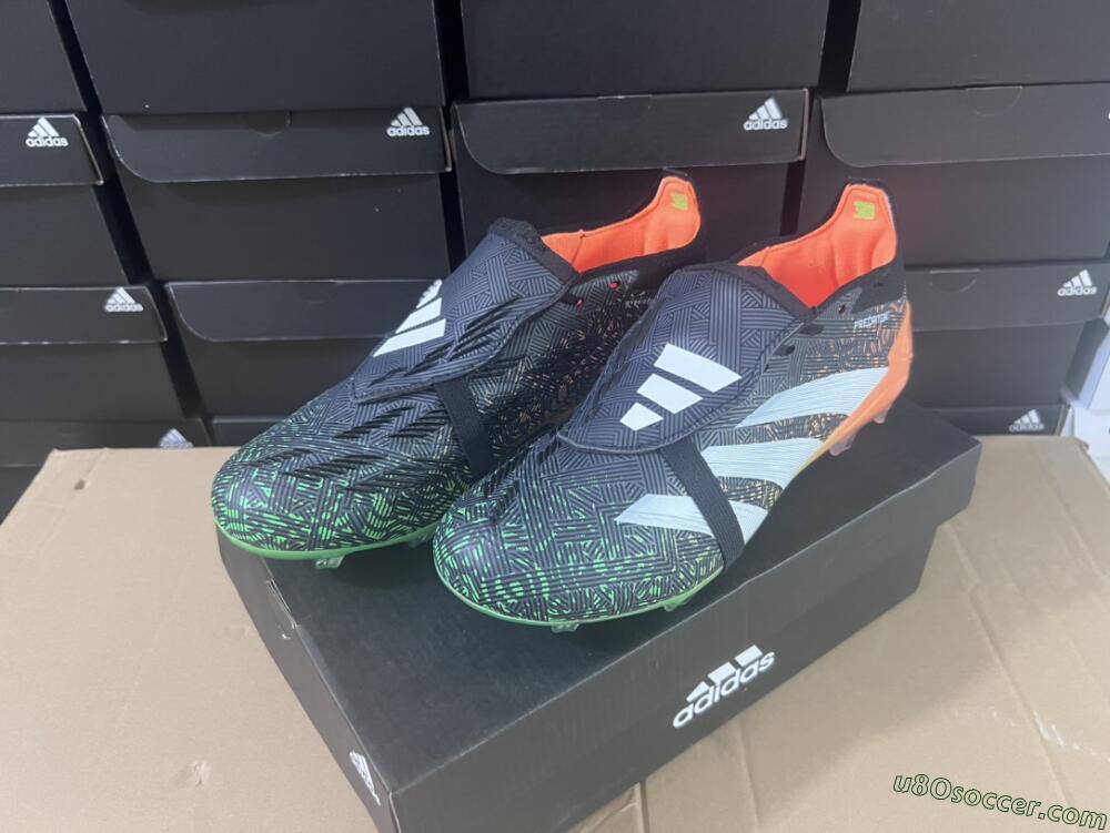 Adidas Predator Elite Foldover Tongue FG Firm Ground Soccer Cleats - Black/White/Green