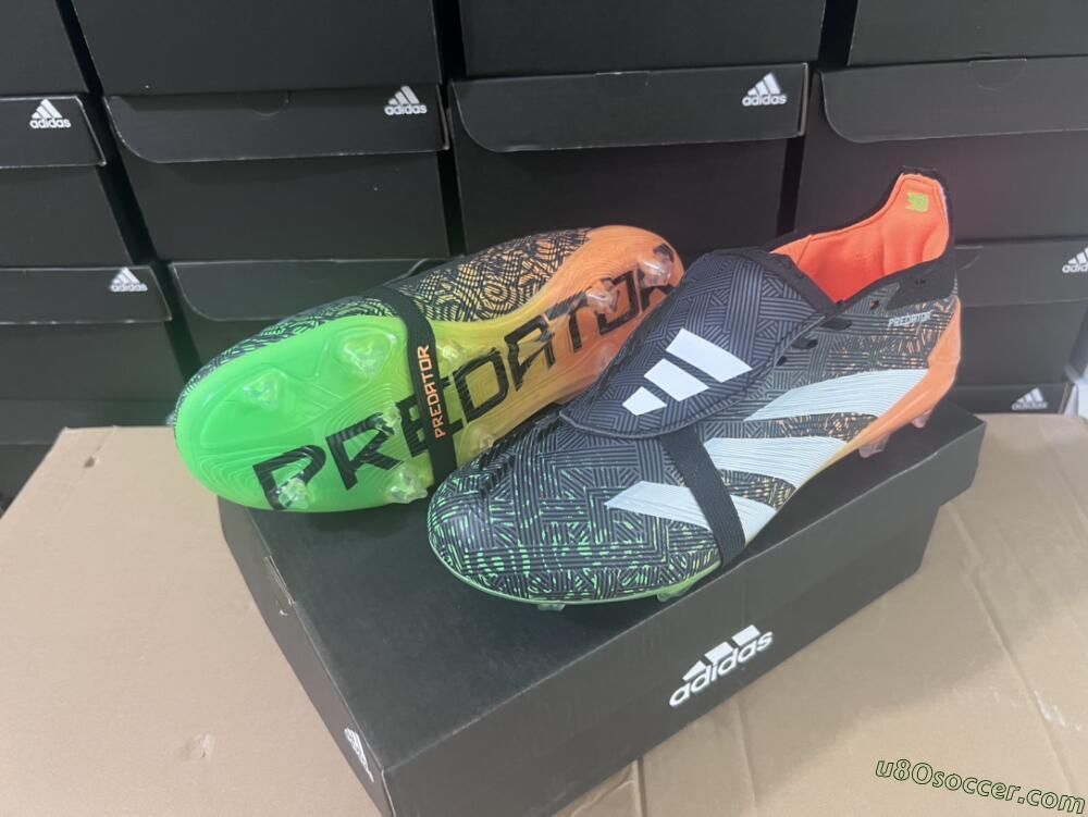Adidas Predator Elite Foldover Tongue FG Firm Ground Soccer Cleats - Black/White/Green