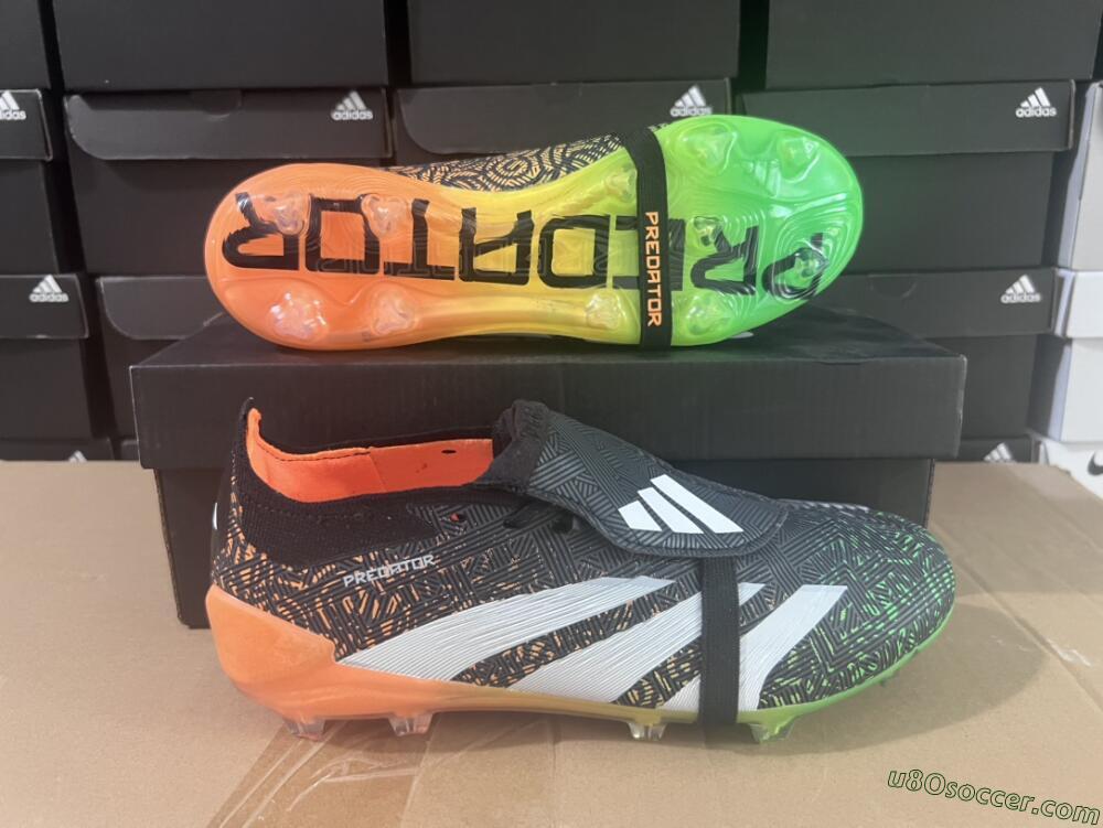 Adidas Predator Elite Foldover Tongue FG Firm Ground Soccer Cleats - Black/White/Green