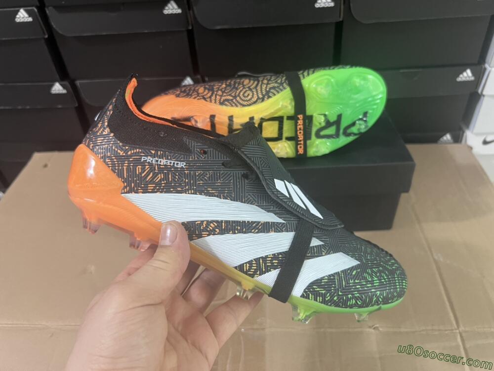 Adidas Predator Elite Foldover Tongue FG Firm Ground Soccer Cleats - Black/White/Green