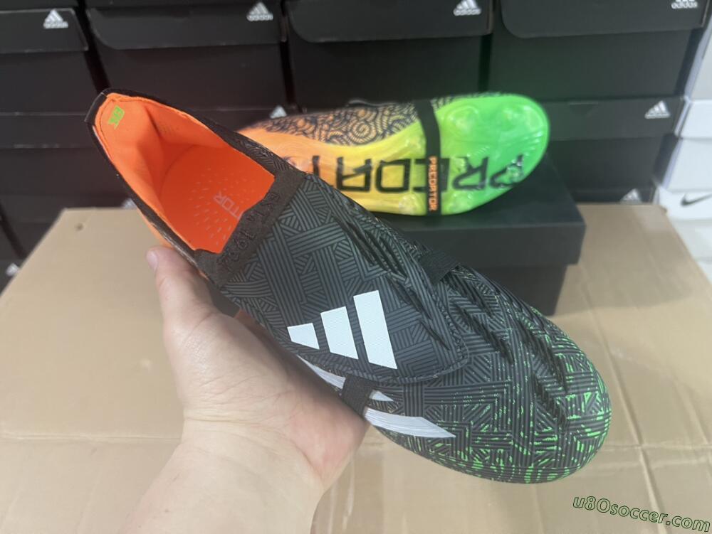 Adidas Predator Elite Foldover Tongue FG Firm Ground Soccer Cleats - Black/White/Green
