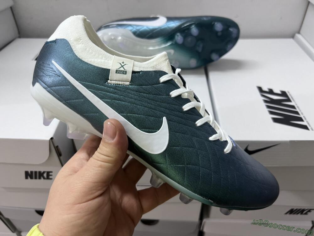 Nike Tiempo Legend 10 Elite FG Firm Ground Soccer Cleats - Jade/White