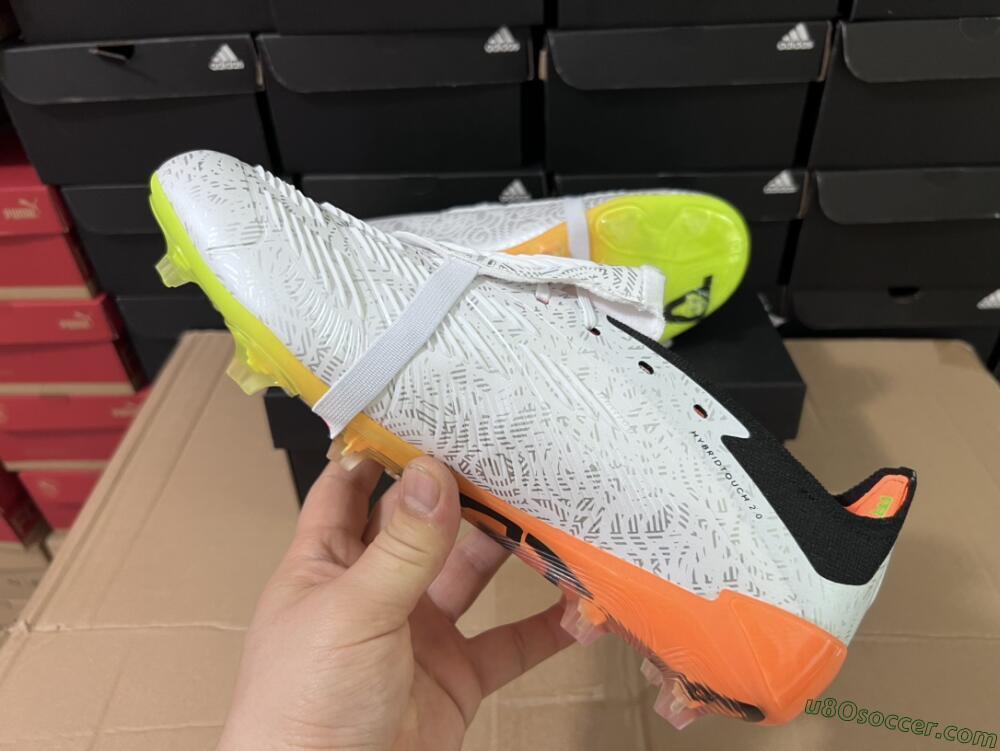 Adidas Predator Elite Foldover Tongue FG Firm Ground Soccer Cleats - White/Black/Orange