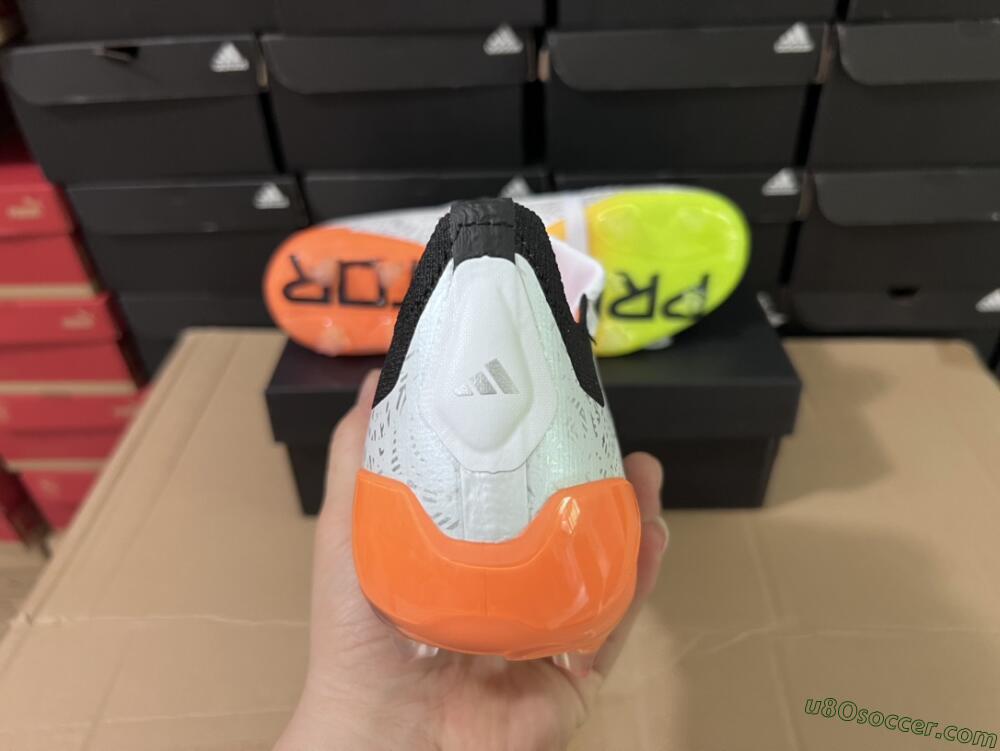 Adidas Predator Elite Foldover Tongue FG Firm Ground Soccer Cleats - White/Black/Orange
