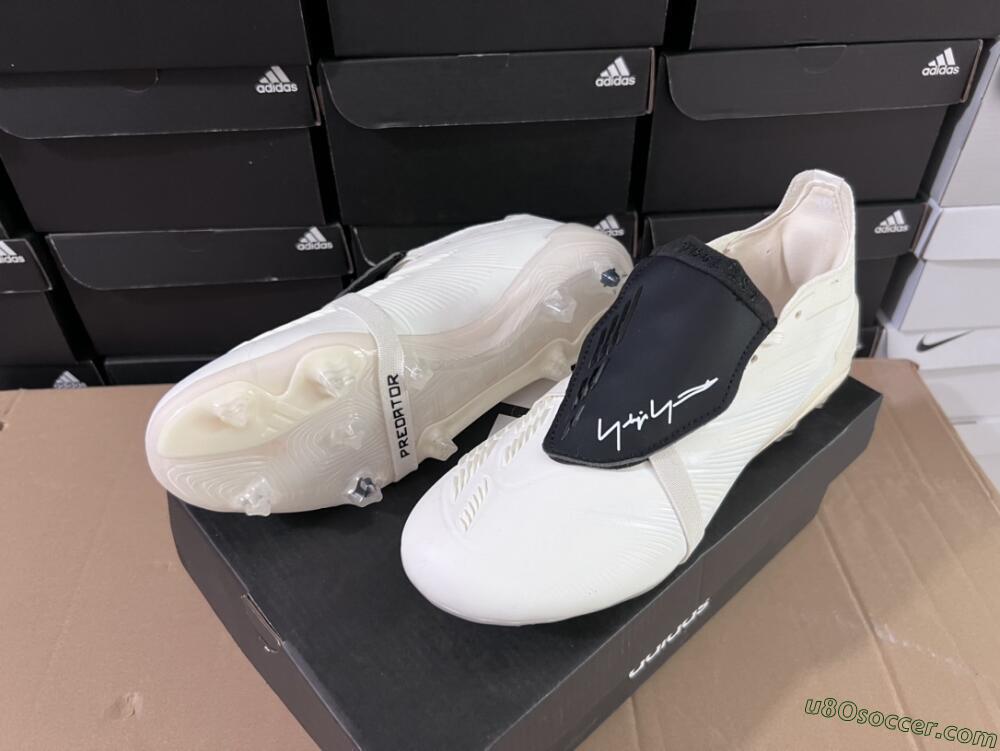 Adidas Predator Elite Foldover Tongue FG Firm Ground Soccer Cleats - Beige/Black/White