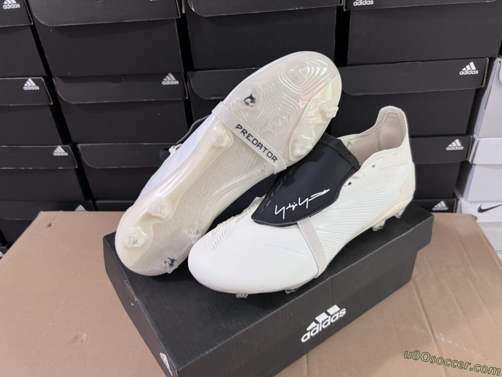 Adidas Predator Elite Foldover Tongue FG Firm Ground Soccer Cleats - Beige/Black/White