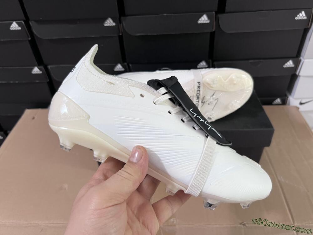 Adidas Predator Elite Foldover Tongue FG Firm Ground Soccer Cleats - Beige/Black/White