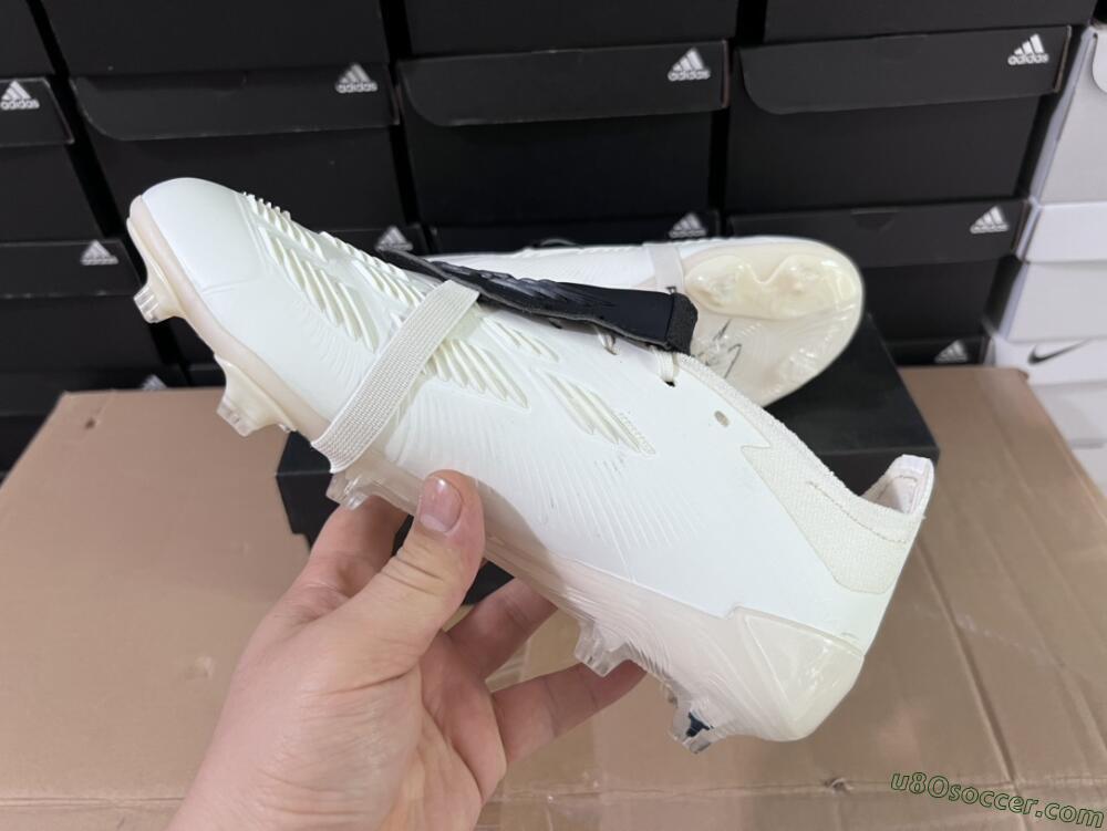 Adidas Predator Elite Foldover Tongue FG Firm Ground Soccer Cleats - Beige/Black/White