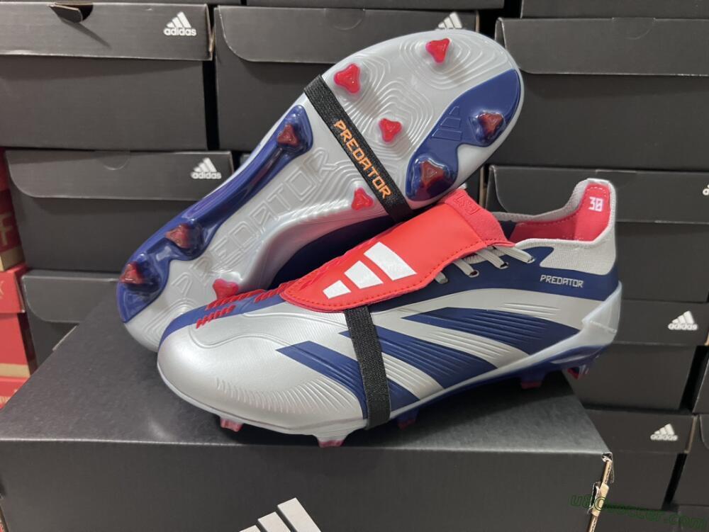 Adidas Predator Elite Foldover Tongue FG Firm Ground Soccer Cleats - Silver/Black/Red