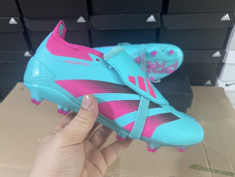Adidas Predator Elite Foldover Tongue FG Firm Ground Soccer Cleats - Jade/Red/Pink