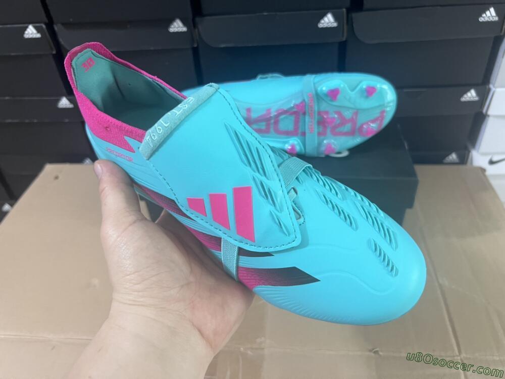 Adidas Predator Elite Foldover Tongue FG Firm Ground Soccer Cleats - Jade/Red/Pink